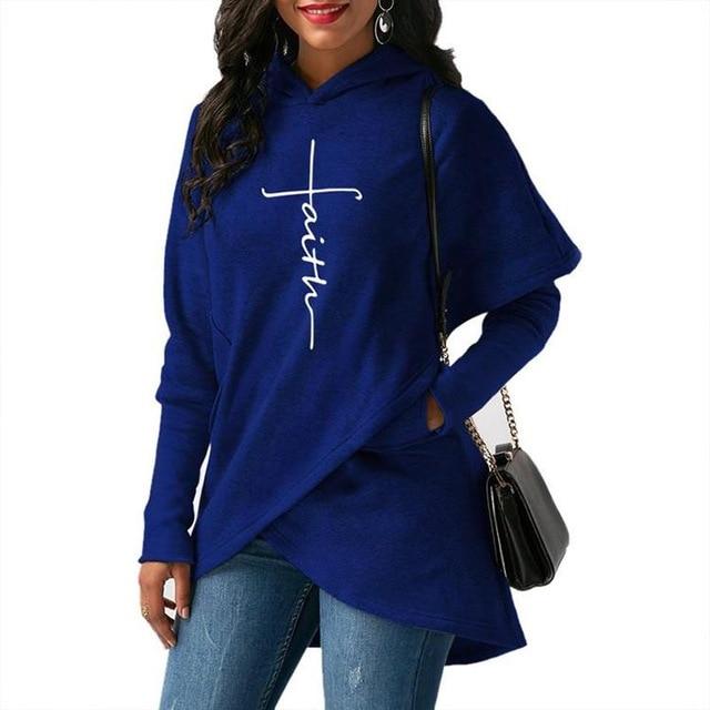 Faith Cross Hooded Long Sleeve Pullovers - MakenShop