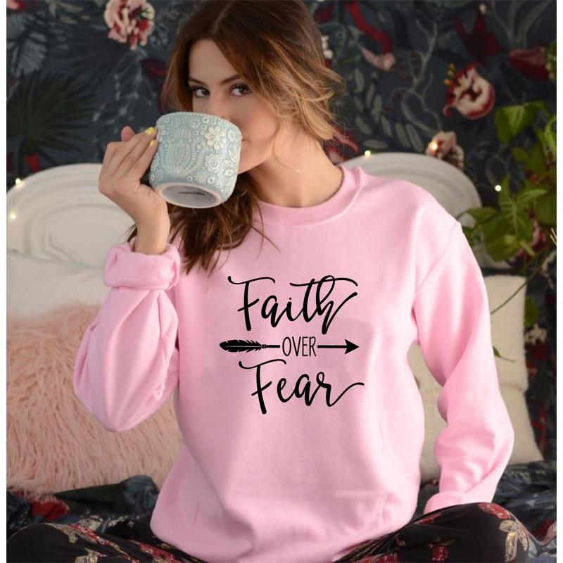 Faith Over Fear Sweatshirt Pullovers - MakenShop