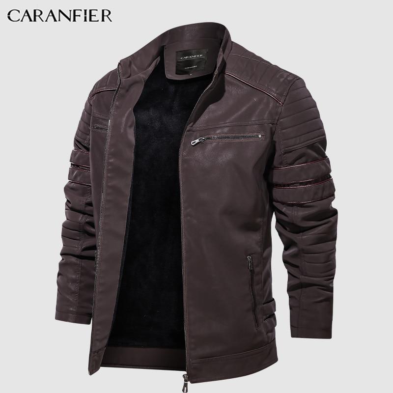 CARANFIER Fashion Winter Leather Jacket - MakenShop